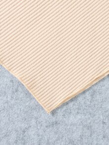 SHEIN 2件組女嬰甜美溫柔風紅色蝴蝶結裝飾羅紋布料半高領2合1長袖不對稱下擺上衣，搭配酒紅色荷葉邊喇叭長褲，適中厚度，適合節日聚會與日常外出，精緻美觀，適穿春夏/秋冬季節 - 彩色 - 查看 5
