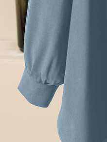 Lacomfia Women's Handmade Rhinestone Embellished Long Sleeve Shirt And Wide Leg Pants Set, Casual Comfortable Plus Size Fall - Dusty Blue - View 6