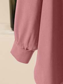 Lacomfia Women's Handmade Rhinestone Embellished Long Sleeve Shirt And Wide Leg Pants Set, Casual Comfortable Plus Size Fall - Baby Pink - View 3