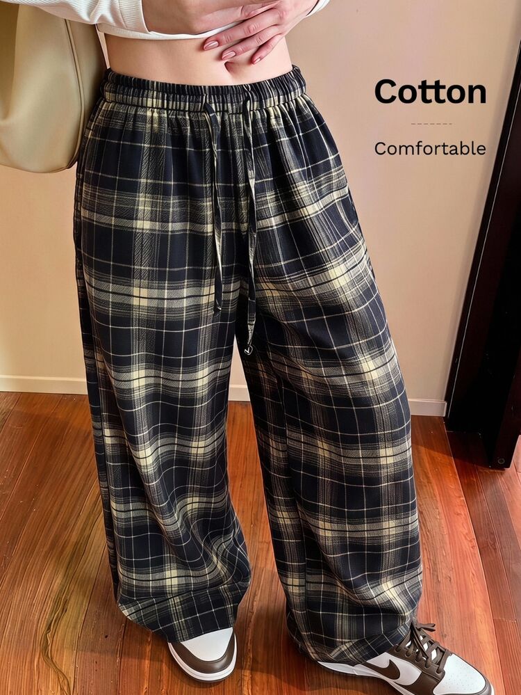 Comfortcana Plus Size Autumn/Winter Collegiate Style Straight Leg Pants Formal Vacation Birthday Navy Blue Casual Goth Elegant - Navy Blue - View 9