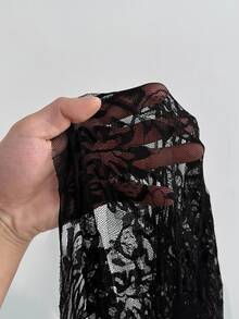 Coolane Women's Fashion Lace Asymmetrical Hem Skirt Boho - Black - View 7