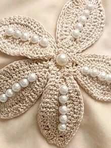 Bonvoyette 女款度假沙灘貼花刺繡掛脖綁帶背心與三角比基尼泳褲比基尼套裝 - 卡其色 - 查看 6