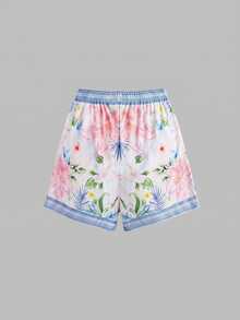 Swim Oasis 26SS Spring/Summer White Water Wave Coconut Tree Print One-Piece Swimsuit With Bikini Bottoms 2 Pieces Set Beach Vacation Tropical - Multicolor - View 10