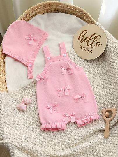 Mono casual de uso diario con decoración de lazo para niña bebé