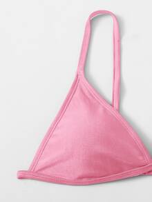 SHEIN Swim 简约纯色休闲日常比基尼套装，适合夏季海滩度假 - 粉色 - 查看 6