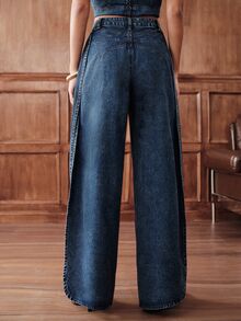 Anewsta Women's New Fashion Casual Design Blue Jeans Long Pants - Blue - View 6