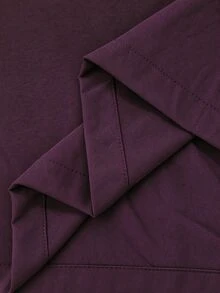 SHEIN LUNE Plus Size Women's Solid Color Long Sleeve Hooded Long Casual Jacket With Large Pockets Fall - Purple - View 8