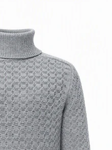 Manfinity CasualKnits Men's Solid Color Turtleneck Long Sleeve Casual Versatile Sweater - Multicolor - View 7