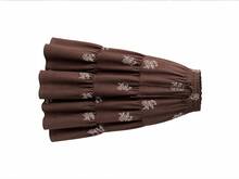 Lacomfia Women's Cake Skirt Hem Versatile Comfortable Slimming Plus Size Vacation Formal Brown Summer Boho Vintage - Coffee Brown - View 3