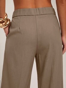 Silquee Women's Casual Versatile Pleated Pocket Business Office Suit Pants - Khaki - View 4
