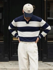 NEOSTRIT Men's Autumn Casual Colorblock Striped Sweater - Multicolor - View 1