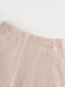 SHEIN New Fall Winter Women Two Pieces Set, Color Block Button Polo Collar Sweater & Straight Leg Pants, Loose Comfy Daily Khaki Casual Outfit - Khaki - View 9