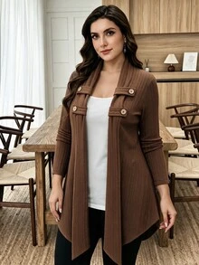 Lacomfia Women's 2 In 1 Long Sleeve Colorblock Versatile Autumn/Winter Fashion Casual Plus Size T-Shirt - Multicolor - View 1