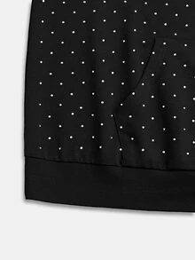 GlowEve CURVE Sweatshirt Kasual Mewah Elegan Musim Semi/Gugur dengan Hiasan Berlian Imitasi untuk Pemakaian Sehari-hari, Jalan-jalan, Pesta, Kencan, Liburan, Berbagai Acara, Ukuran Besar - Hitam - View 8