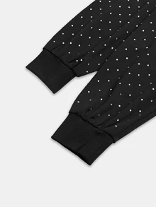 GlowEve CURVE Sweatshirt Kasual Mewah Elegan Musim Semi/Gugur dengan Hiasan Berlian Imitasi untuk Pemakaian Sehari-hari, Jalan-jalan, Pesta, Kencan, Liburan, Berbagai Acara, Ukuran Besar - Hitam - View 6