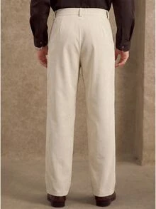 Core Aspect 1pc Men's Suit Pants, Apricot Corduroy Fabric, Versatile For Commuting, Fashionable And Comfortable, Boyfriend Gift, Husband Gift, Anniversary Gift - Beige - View 2
