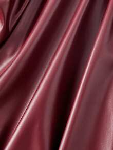 SHEIN MOD Women's Brown PU Off-Shoulder Bodycon Dress - Burgundy - View 6