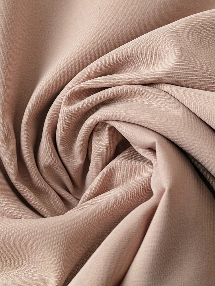 Modelyn Plus Size Women Asymmetrical Pleated Panel Skirt, Elegant For Commuting Fall Cloth For Women - Khaki - View 5