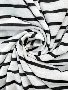 SHEIN Gaun Hamil Bergaris Leher Bulat Lengan Pendek Kasual Longgar Warna Putih, Musim Panas, Nyaman - Putih - View 3