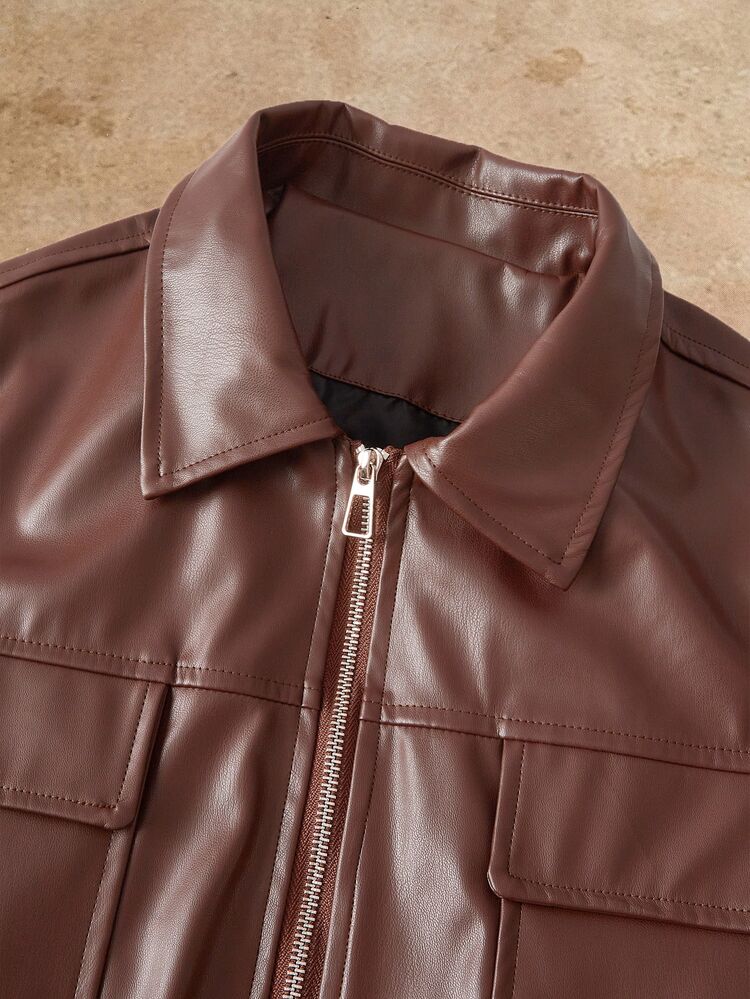 HIMLAND Men's Autumn Fashion Vintage Jacket Halloween Winter Party Autumn  - Brown - View 4