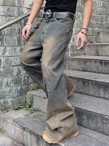 NEOSTRIT Men's Loose Fit Pockets Relaxed Straight Leg Jeans - Blue - View 4