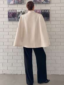Siren Gaze Women's Stand Collar Casual Versatile Daily Commute Trench Coat Jacket - Apricot - View 4