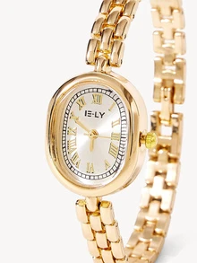 Opalesca 1pc Women's Stainless Steel Bracelet Watch, Classic Square Dial, Elegant Quartz Watch Suitable For Daily Wear, Business, Party - Gold - View 5