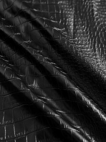 ROMWE MEN Men's Crocodile Skin Textured Fashion Versatile Vest Top - Black - View 7