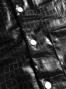 ROMWE MEN Men's Crocodile Skin Textured Fashion Versatile Vest Top - Black - View 5
