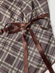 SHEIN MOD 女款 2 件組 格紋不對稱下擺上衣與低腰魚尾裙 - 彩色 - 查看 10