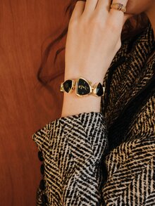 Opalesca 1pc Women's Fashion Personalized Creative Exquisite Elegant Quartz Bracelet Watch (1pc/Set), Watch Box Not Included - Black - View 5
