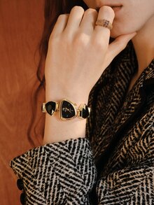 Opalesca 1pc Women's Fashion Personalized Creative Exquisite Elegant Quartz Bracelet Watch (1pc/Set), Watch Box Not Included - Black - View 1