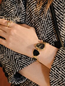 Opalesca 1pc Women's Fashion Personalized Creative Exquisite Elegant Quartz Bracelet Watch (1pc/Set), Watch Box Not Included - Black - View 11