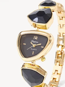 Opalesca 1pc Women's Fashion Personalized Creative Exquisite Elegant Quartz Bracelet Watch (1pc/Set), Watch Box Not Included - Black - View 6