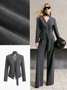 MOTF PREMIUM WOMEN'S SOLID COLOR CASUAL COMMUTE TRAVEL LONG SLEEVE BLAZER JACKET - Dark Grey - View 9