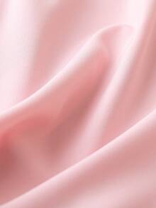 Rometta Romantic Date  Plus Roll Tab Sleeve Curved Hem Shirt Dress Fall Cloth For Women - Baby Pink - View 5
