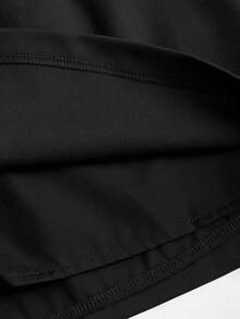 Sweetra Bowknot Bowknot Lace-Up Sexy Split A-Line Women Mini Skirt, Spring/Summer Design - Black - View 7