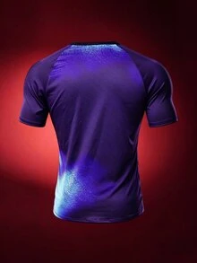 Manfinity SUPERMAN X SHEIN Men's Round Neck Short Sleeve Slim Fit S Pattern Comfortable Sports T-Shirt - Multicolor - View 2