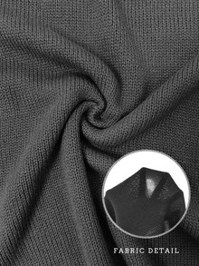 SHEIN Raglan Sleeve Knot Side Sweater,Long Sleeve Tops Knit Pullover Fall Winter Sweater - Black - View 9