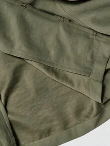 SHEIN MOD Cropped Napoleon Button Long Sleeve Jacket - Army Green - View 4