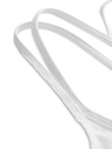 SHEIN Cheerettes Women's Plus Size Solid Color Casual Daily Sports Bra - White - View 6