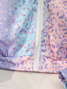 SHEIN 少女款針織漸層連帽休閒衛衣 秋冬款 - 淡紫色 - 查看 5