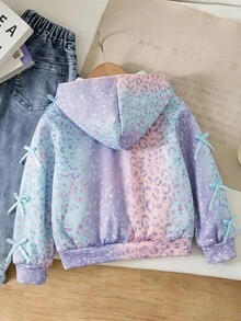 SHEIN 少女款針織漸層連帽休閒衛衣 秋冬款 - 淡紫色 - 查看 2