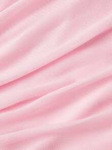 Skyraze Women's Solid Color Asymmetrical Shoulder Flared Sleeve Ruffle Hem Pleated Dress Graduation Tea Party Light Pink Autumn Cute Romantic - Pink - View 8