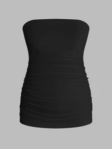 Modmama 2pcs Maternity Summer Casual Commuting Minimalist Solid Color Pleated Fitted Comfortable Lightweight Camisole Tops Pregnancy - Army Green - View 6