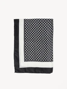 Opalesca 1pc Women Scarves Lady Light Soft Fashion Geometric Print Hijab Wrap Shawl For All Season For Dress - Black and White - View 4