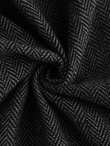 Core Aspect Vintage Double Pleated Herringbone Pattern Men's Dark Gray Slim Fit Dress Pants For Business And Formal Occasions - Dark Grey - View 4