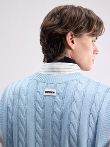 Manfinity CasualKnits Men's Crew Neck Casual Sweater Vest - Baby Blue - View 2