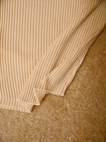 MOTF PREMIUM SOLID COLOR SHORT SLEEVE RIBBED KNIT TOP AND PANTS - Apricot - View 9