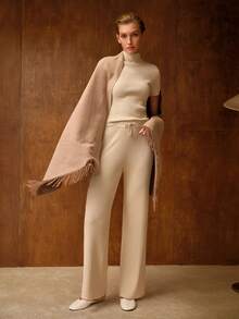 MOTF PREMIUM SOLID COLOR SHORT SLEEVE RIBBED KNIT TOP AND PANTS - Apricot - View 6